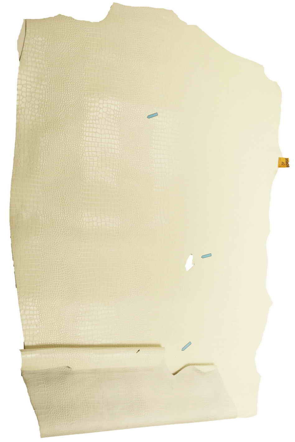 Ivory crocodile embossed leather hide, structured rigid cow skin semi glossy cream croc for bags B13414-ST La Garzarara