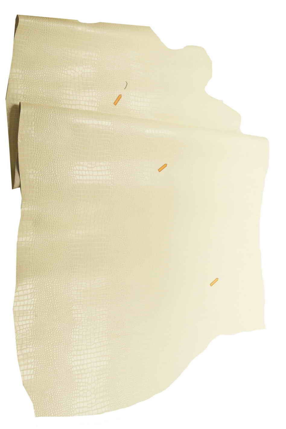 Ivory crocodile embossed leather hide, structured rigid cow skin semi glossy cream croc for bags B13414-ST La Garzarara