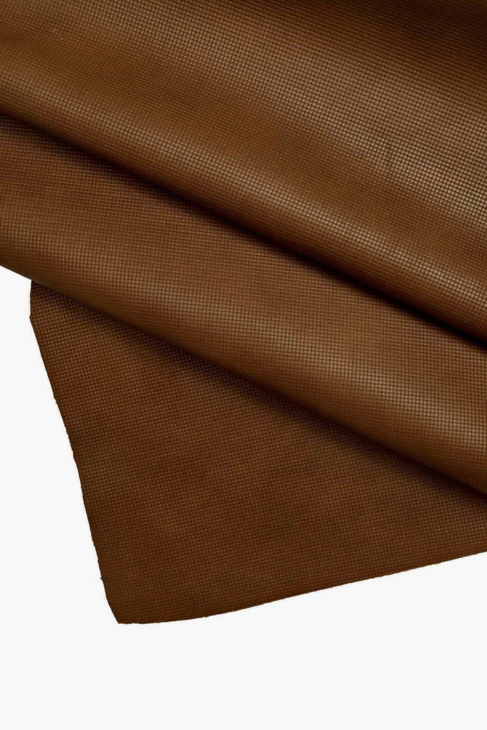 BROWN PRINTED cowhide - tiny squares embossed calf - geometrical print cow - italian skins for crafting B13241-ST La Garzarara