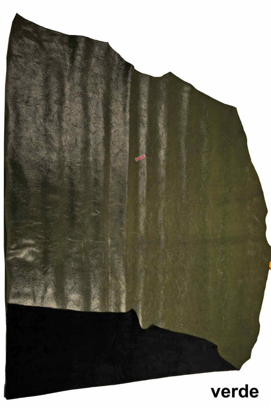 Crinkly leather hides, Green grey purple glossy wrinkled cowhide, crackled shiny skins B13234-ST La Garzarara
