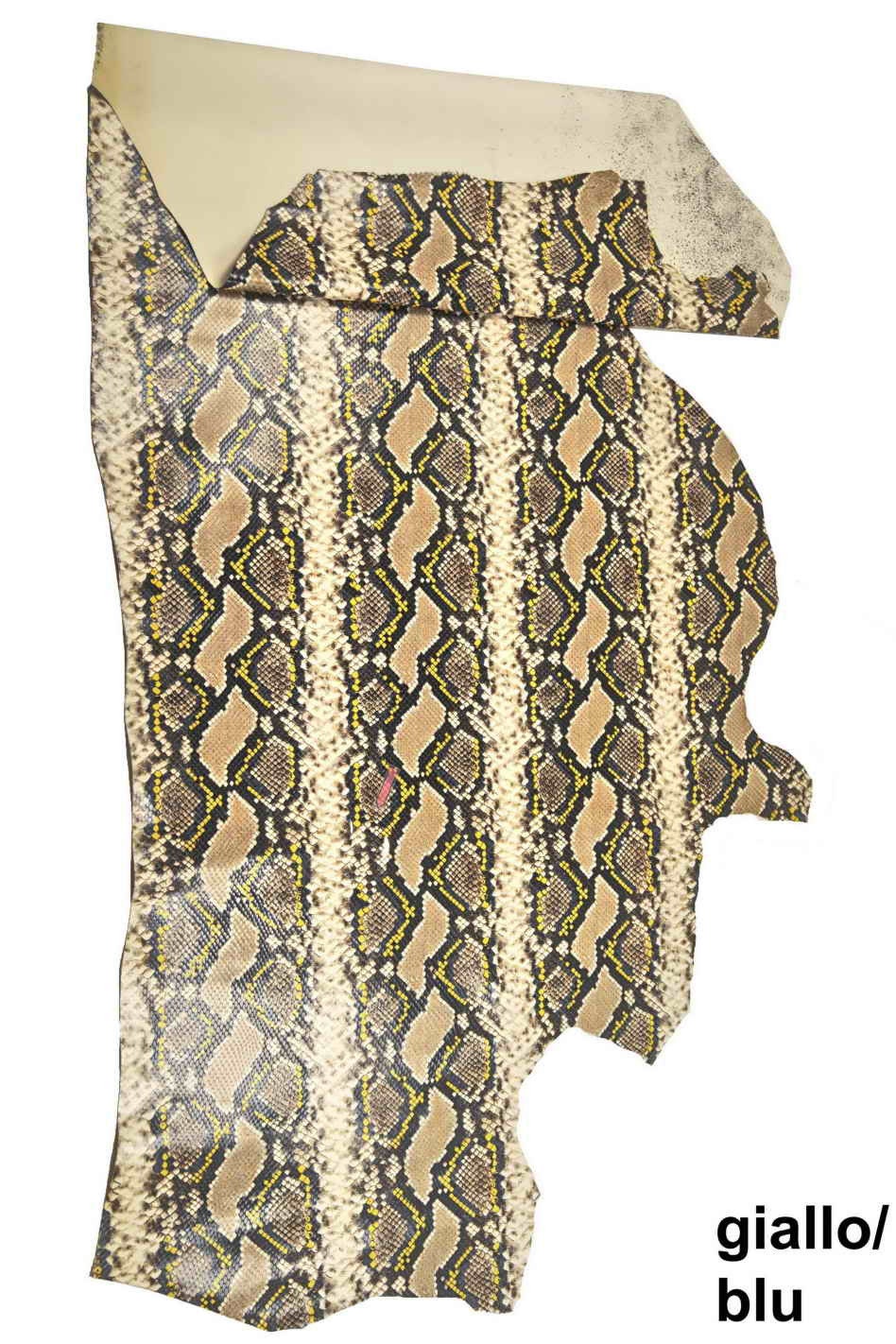 PYTHON snake print leather – multicolor reptile calfskin hide – soft and colorful snakeskin for leathercraft – LaGarzarara B13459-ST