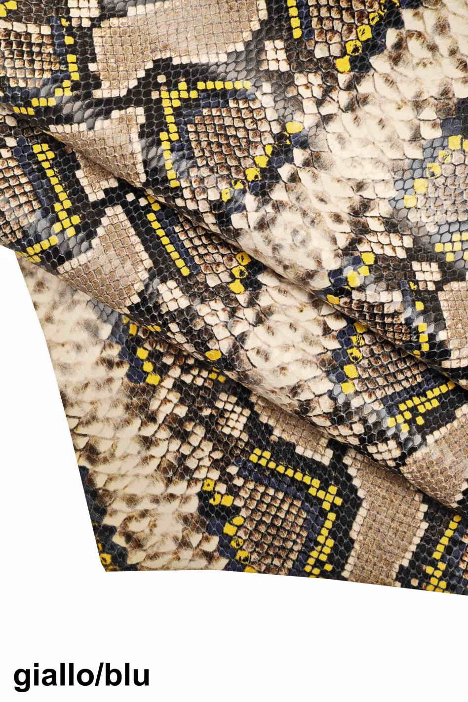 PYTHON snake print leather – multicolor reptile calfskin hide – soft and colorful snakeskin for leathercraft – LaGarzarara B13459-ST