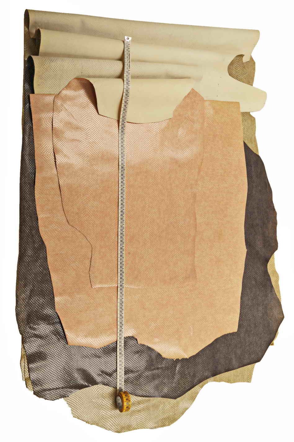 Antiqued embossed Python Snake leather hides, beige pink black marbled reptile goatskin skins B13379-ST La Garzarara