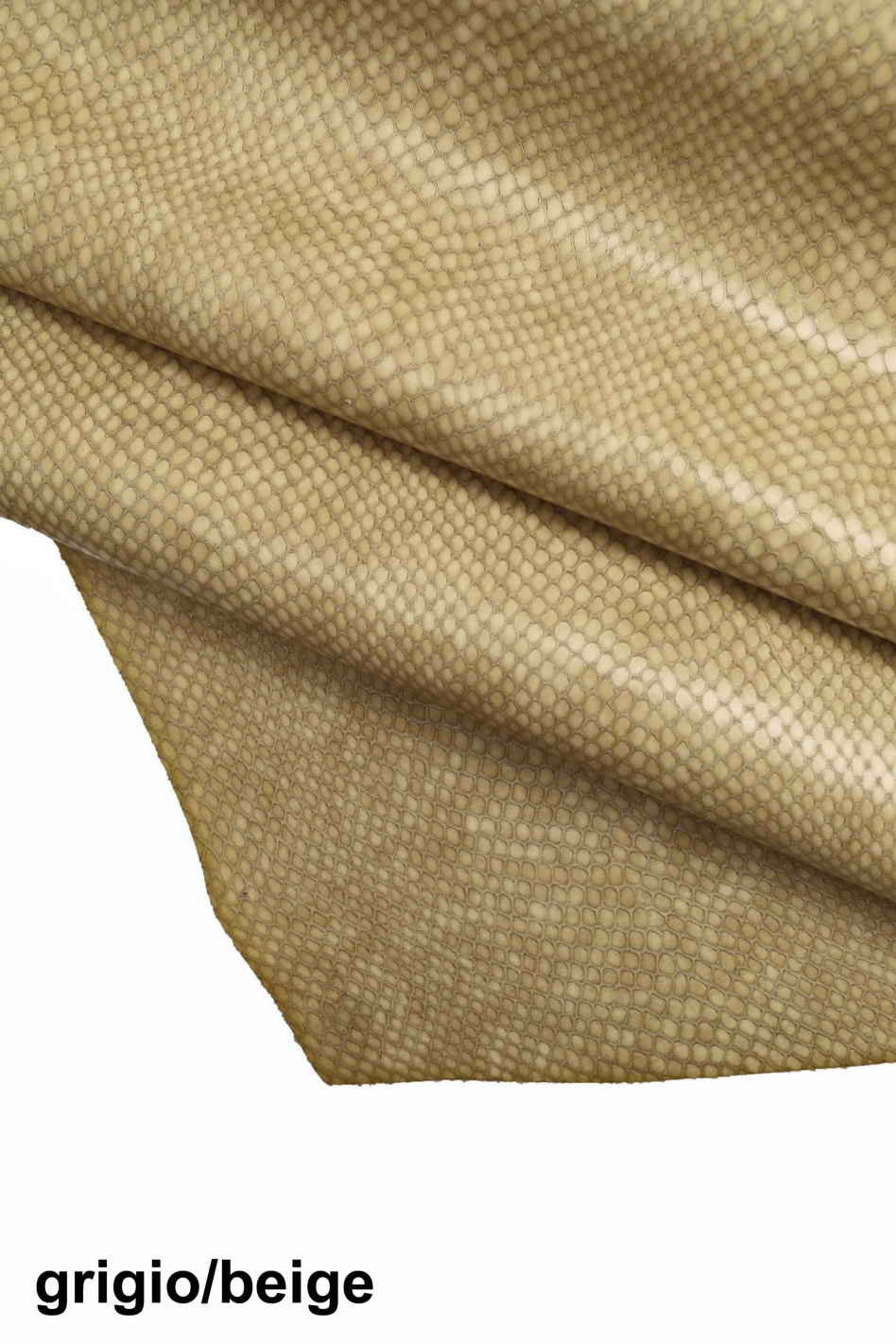 Antiqued embossed Python Snake leather hides, beige pink black marbled reptile goatskin skins B13379-ST La Garzarara
