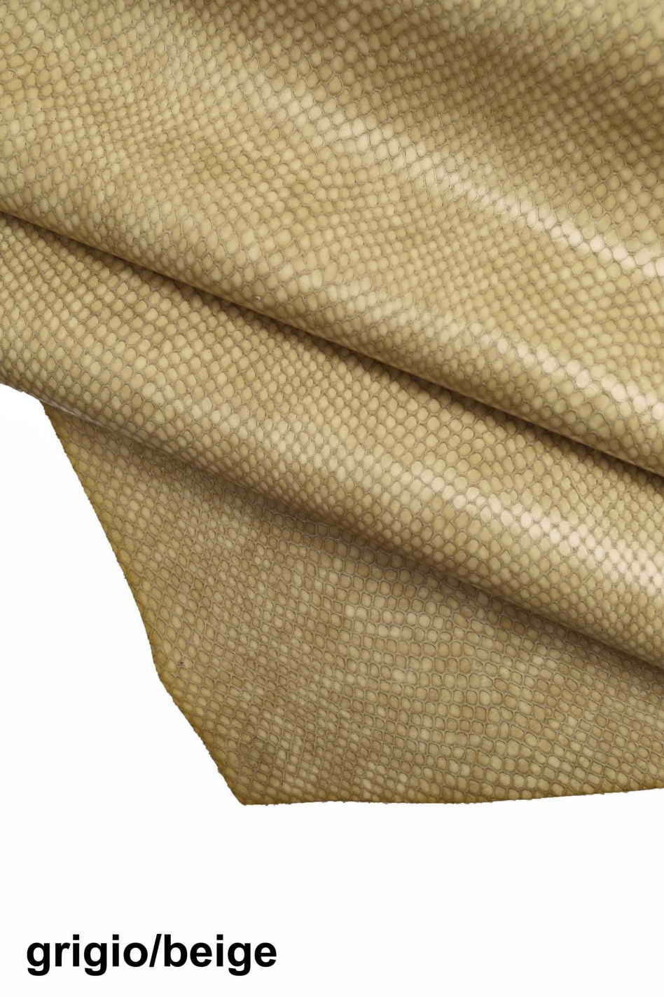 Antiqued embossed Python Snake leather hides, beige pink black marbled reptile goatskin skins B13379-ST La Garzarara