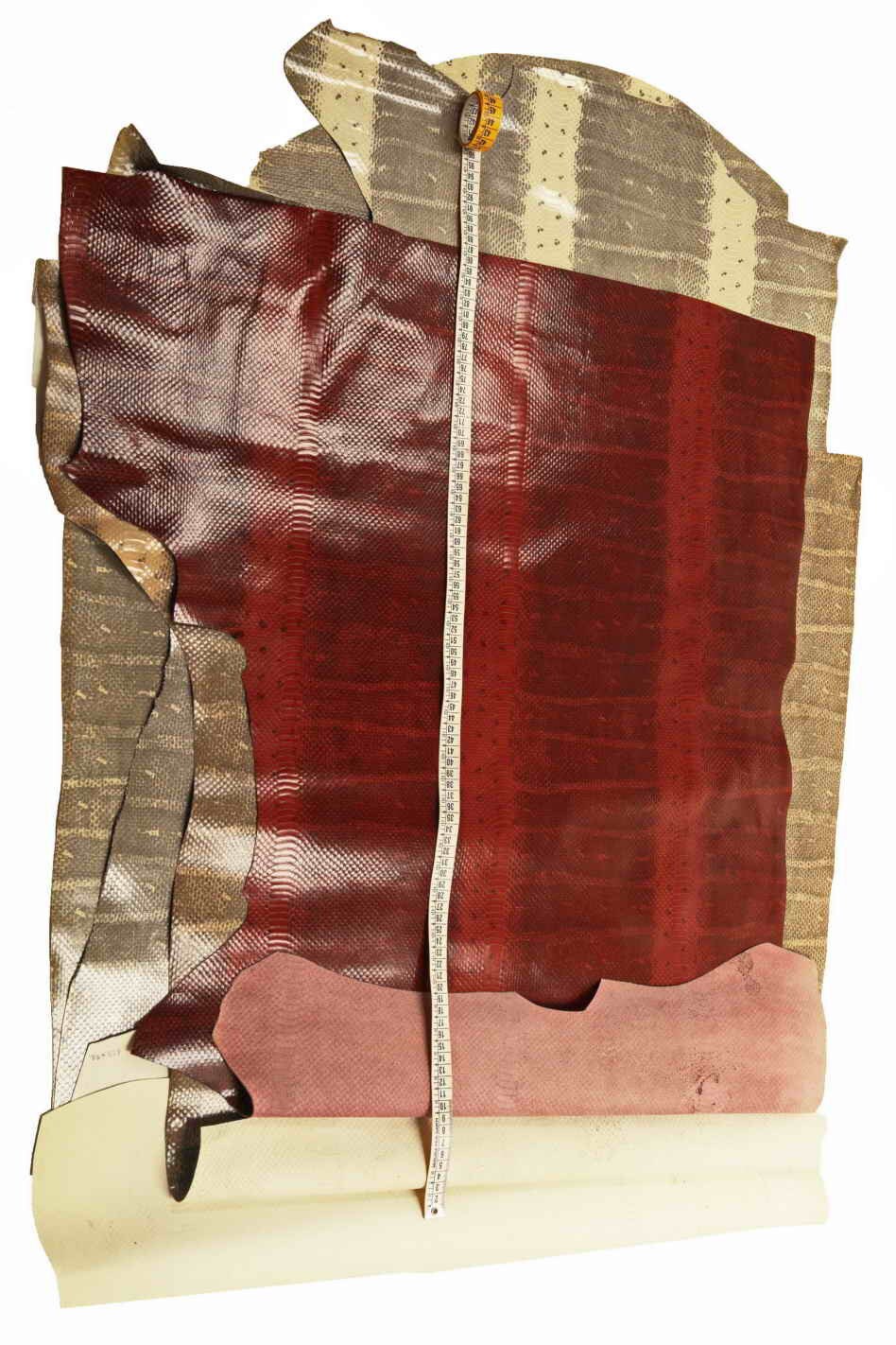 TEJUS LIZARD leather hides - multicolor heart tone embossed cowhide calf skins B13386-ST La Garzarara