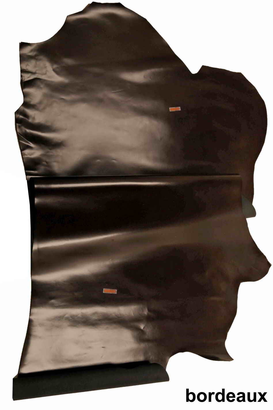 Burgundy white matte cowhide leather hides - rigid classic CALFSKIN B13399-TU La Garzarara