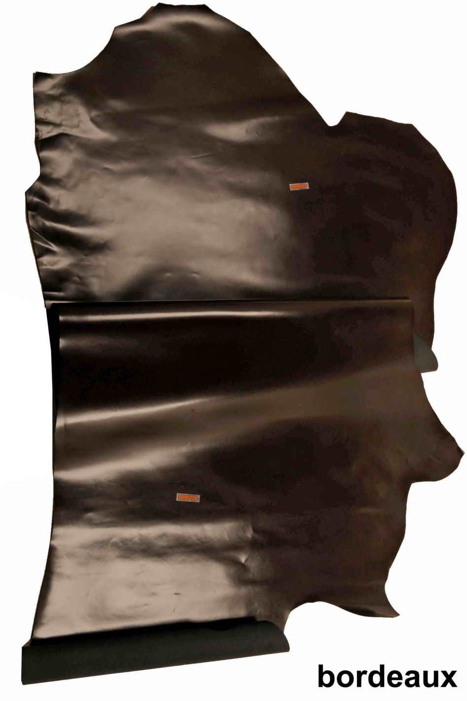 Burgundy white matte cowhide leather hides - rigid classic CALFSKIN B13399-TU La Garzarara