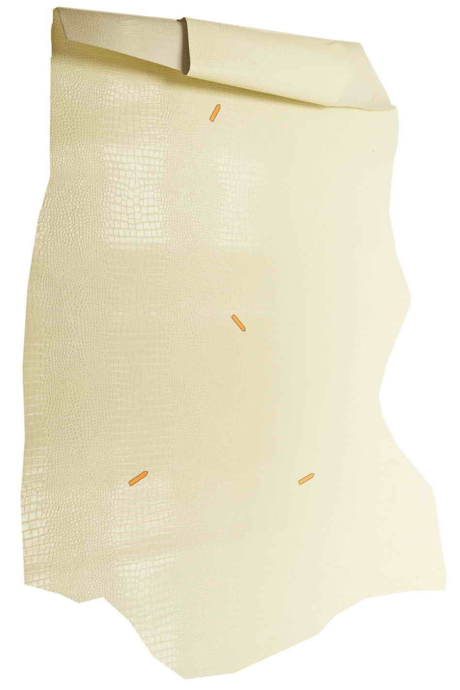 Ivory crocodile embossed leather hide, structured rigid cow skin semi glossy cream croc for bags B13414-ST La Garzarara