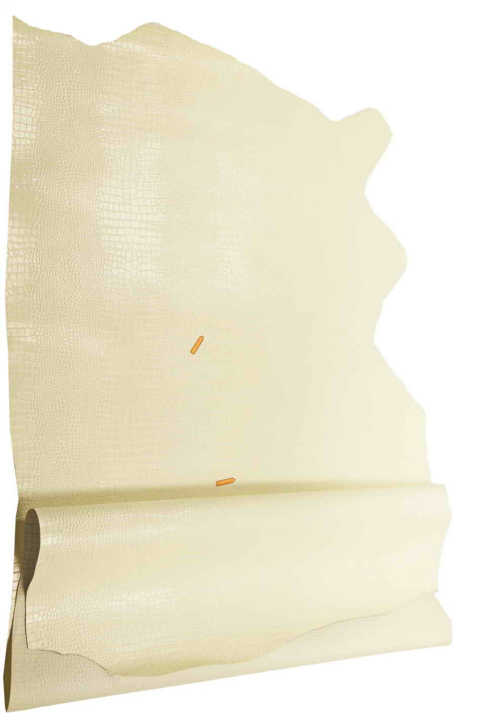 Ivory crocodile embossed leather hide, structured rigid cow skin semi glossy cream croc for bags B13414-ST La Garzarara