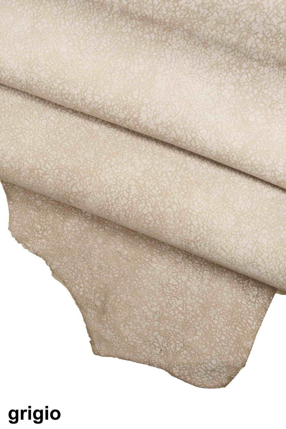 White CRACKLED leather hides - genuine SUEDE on goatskin - orange grey crackle printed skins B13549-ST La Garzarara