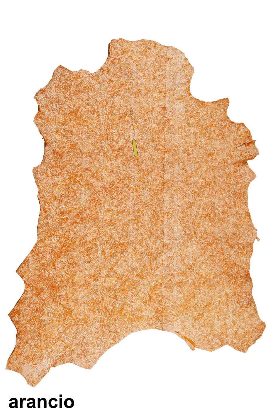 White CRACKLED leather hides - genuine SUEDE on goatskin - orange grey crackle printed skins B13549-ST La Garzarara