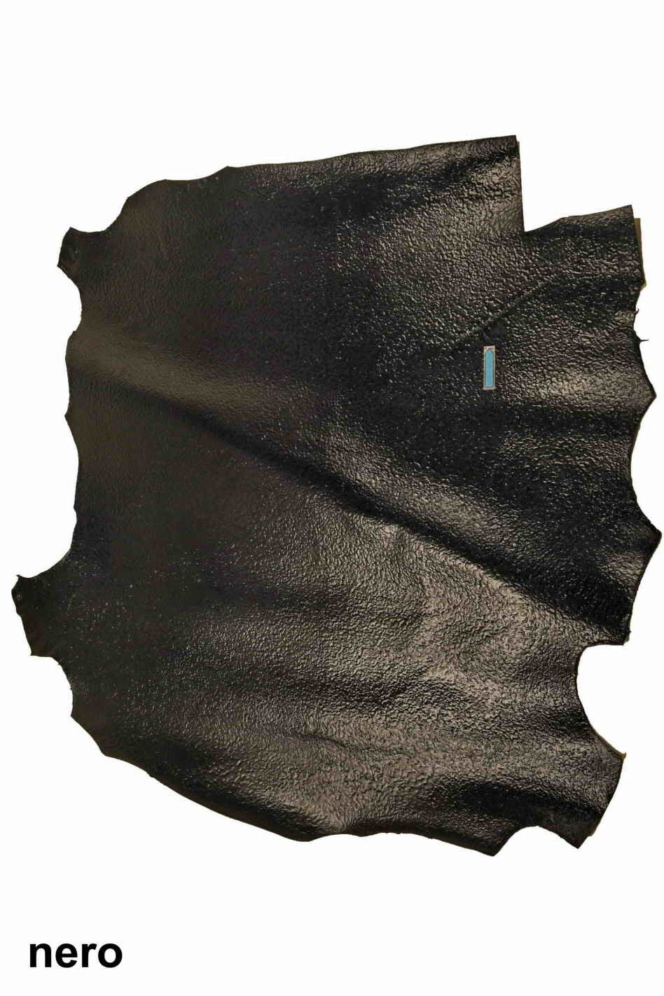 Glossy wrinkled LEATHER hides, green /grey / blue / black shiny textured skins B13332-ST La Garzarara