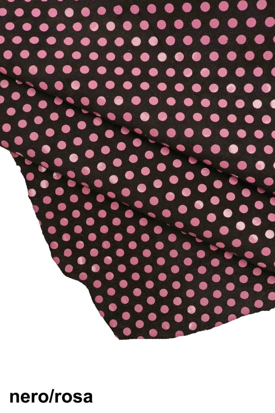 Multicolor POLKA DOTS printed suede leather hides - colorful printed velour cowhide soft genuine skins B13339-ST La Garzarara