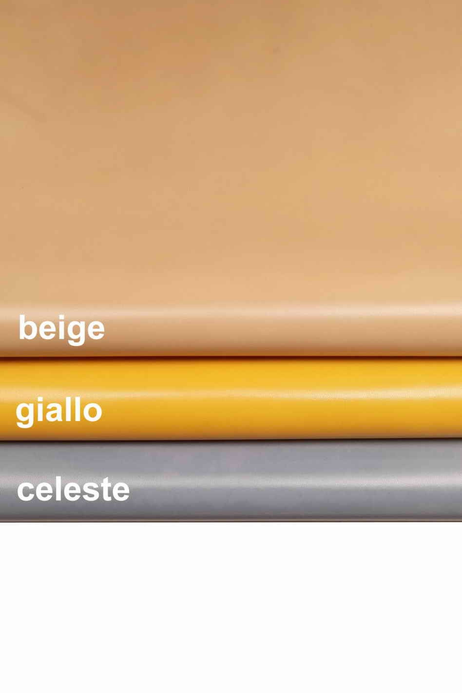 Goatskin leather Beige light blue YELLOW, small genuine talian goat skins B13763-TU La Garzarara