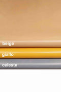 Goatskin leather Beige light blue YELLOW, small genuine talian goat skins B13763-TU La Garzarara