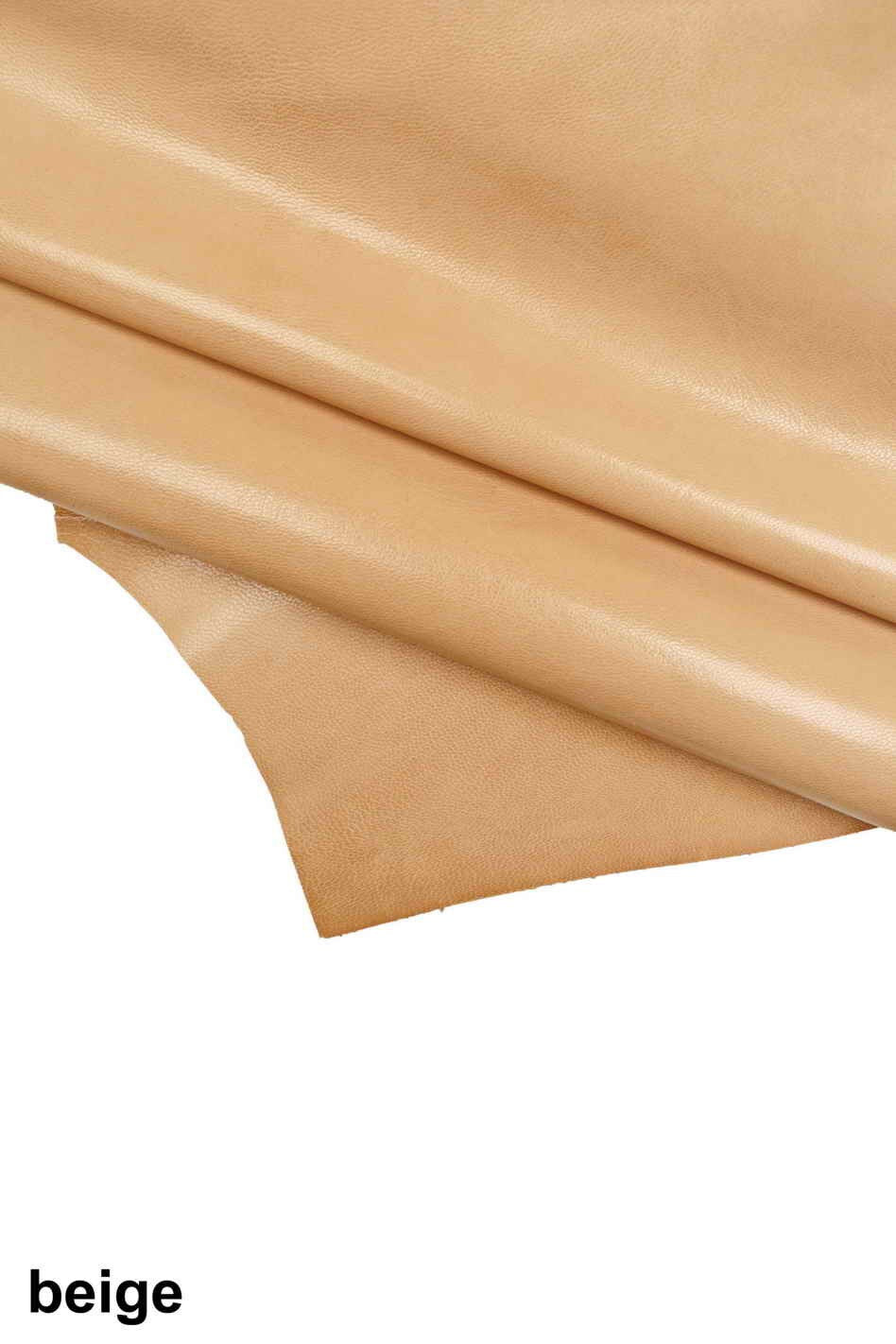 BEIGE smooth goatskin leather, soft leather skin 0.7 -0.9 mm, ideal for DIY projects B17697-TU La Garzarara