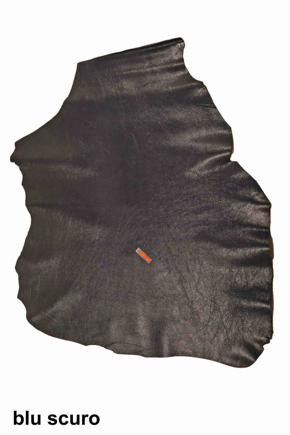 Natural Shiny goatskin leather, pebble grainy grain textured skins - Blue orange green grey hides - soft goat leather skins B13664-TU/F