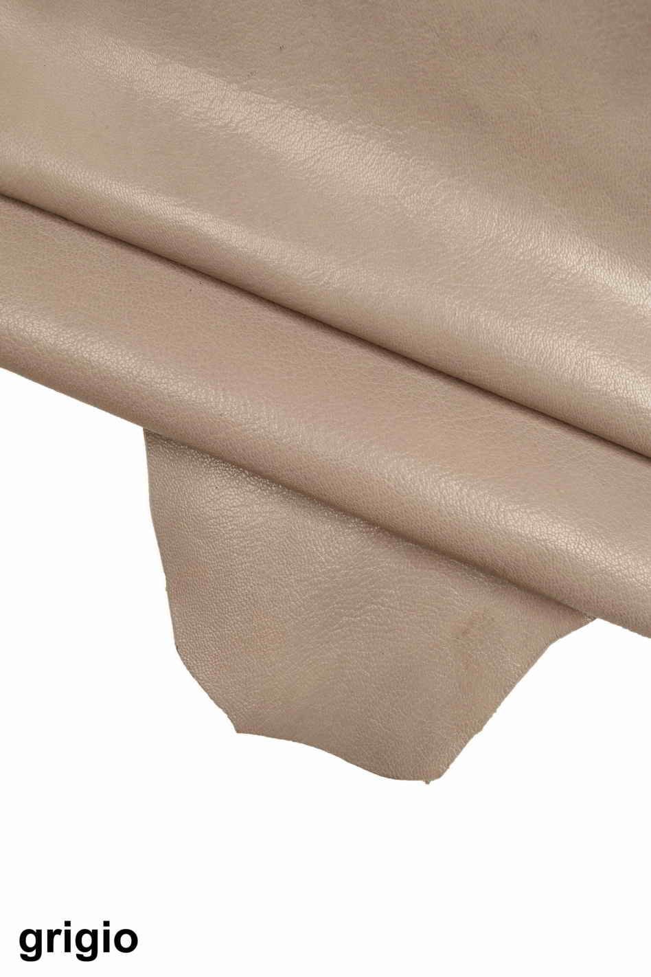 Natural Shiny goatskin leather, pebble grainy grain textured skins - Blue orange green grey hides - soft goat leather skins B13664-TU/F