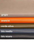Natural Shiny goatskin leather, pebble grainy grain textured skins - Blue orange green grey hides - soft goat leather skins B13664-TU/F