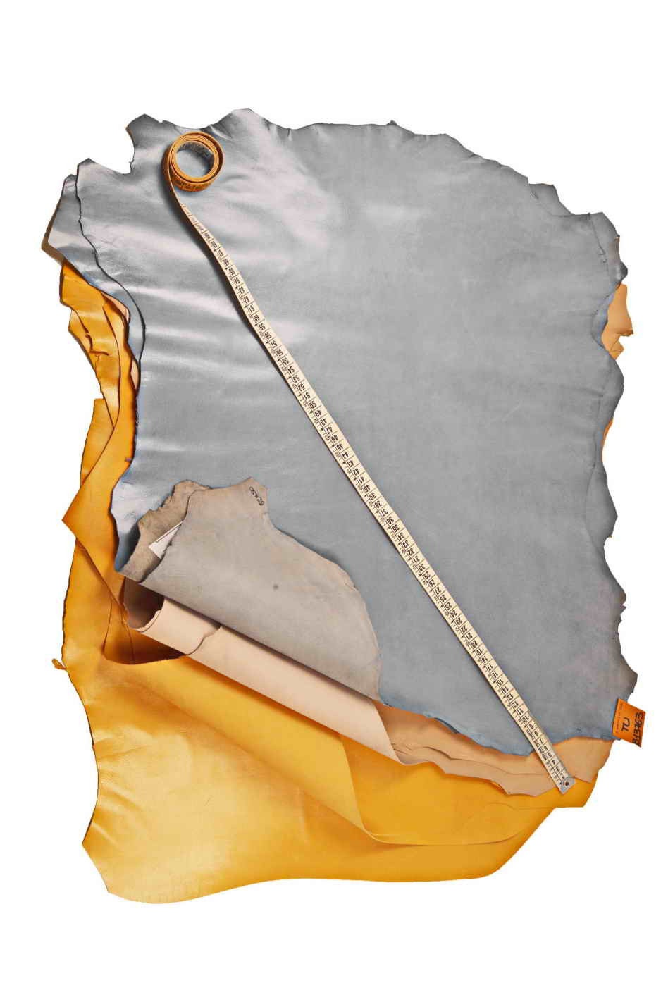 Goatskin leather Beige light blue YELLOW, small genuine talian goat skins B13763-TU La Garzarara