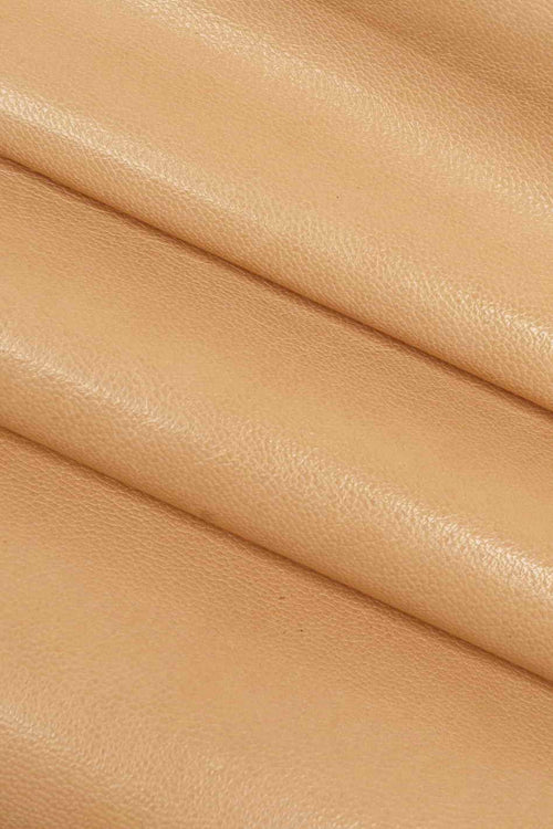 BEIGE smooth goatskin leather, soft leather skin 0.7 -0.9 mm, ideal for DIY projects B17697-TU La Garzarara