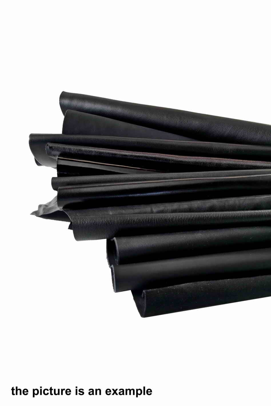 BLACK LEATHER scraps Random assortment medium size cutouts, mixed smooth, textured, offcuts 1 lbs - 1,7 lbs - 2 lbs - 4 lbs AMZ33