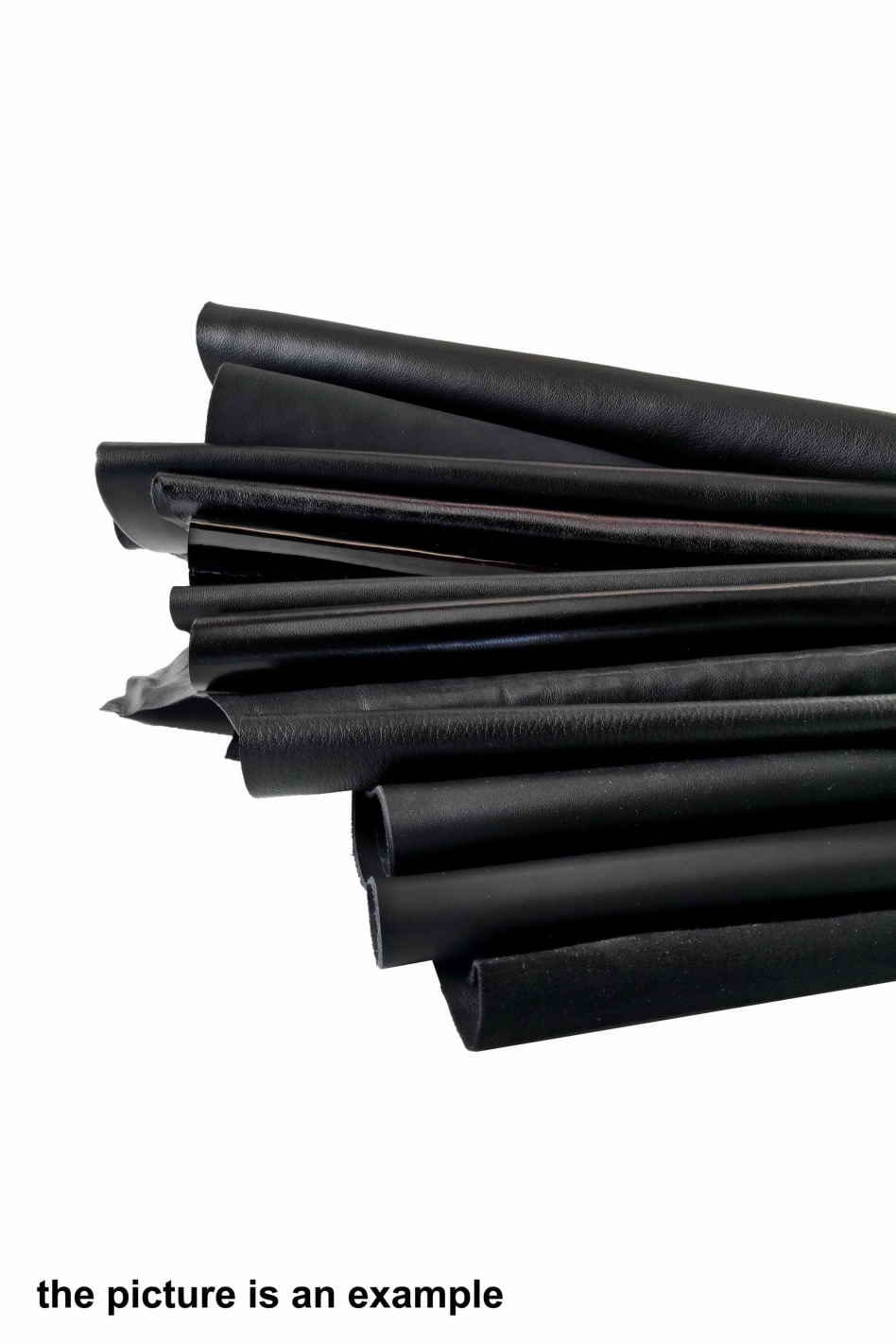 Black Leather pieces, assorted leather scraps and sheets smooth pieces and printed renmants, RANDOM offcuts selection 1 kg 2 kg LaGarzarara