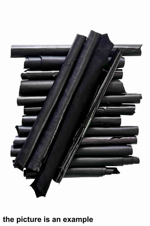 BLACK LEATHER scraps Random assortment medium size cutouts, mixed smooth, textured, offcuts 1 lbs - 1,7 lbs - 2 lbs - 4 lbs AMZ33