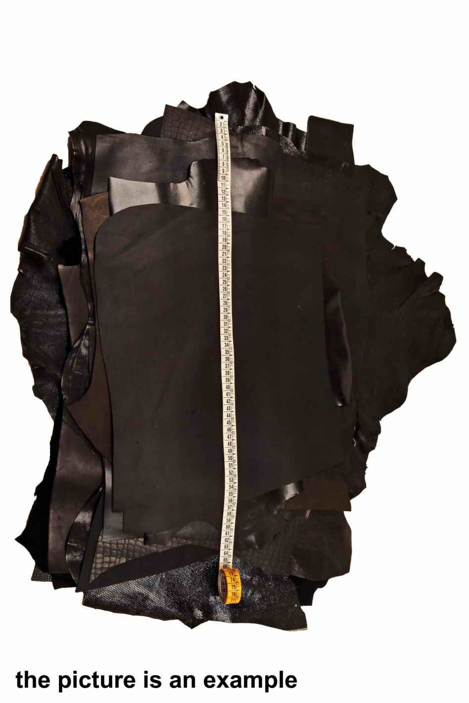 Black Leather pieces, assorted leather scraps and sheets smooth pieces and printed renmants, RANDOM offcuts selection 1 kg 2 kg LaGarzarara
