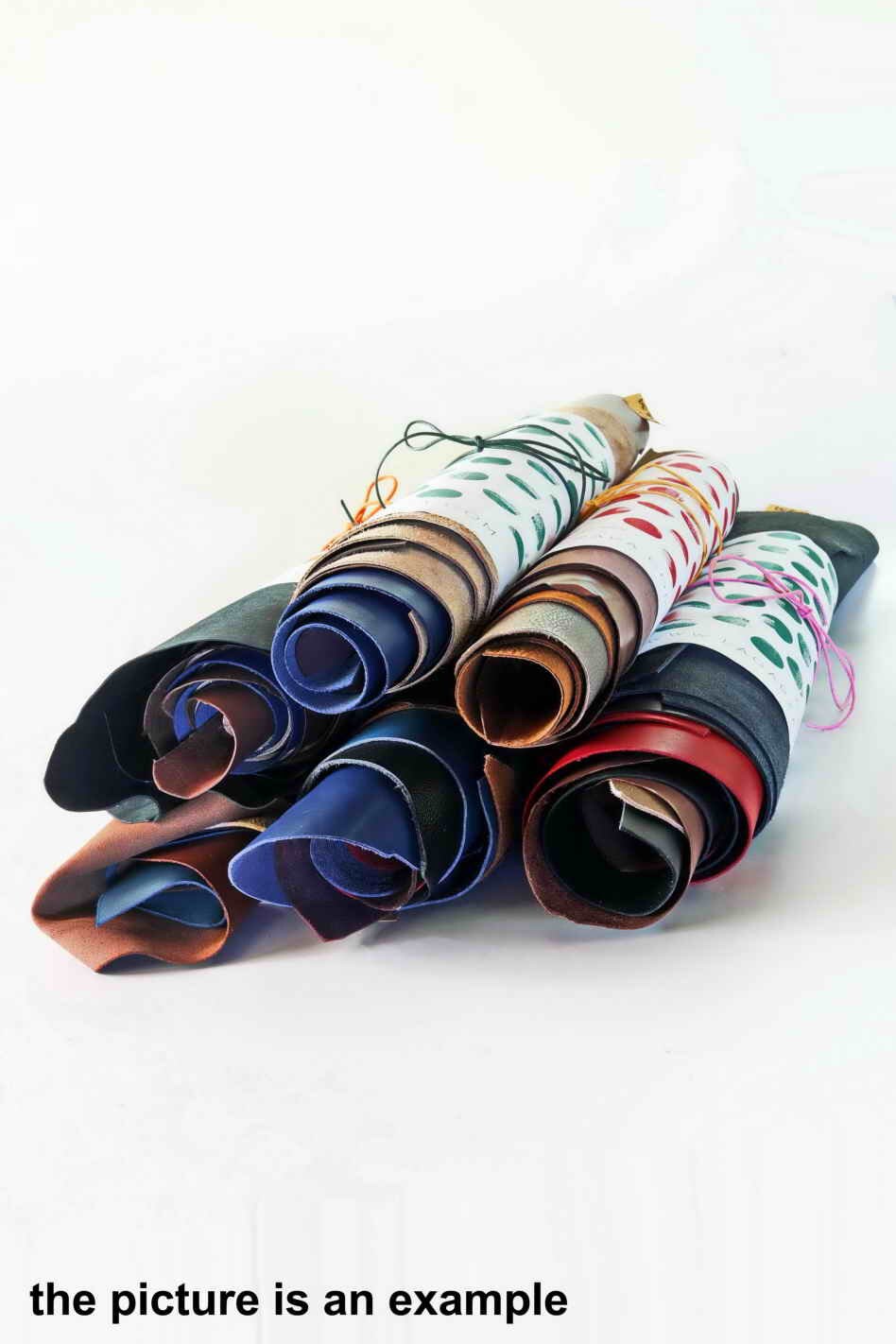 Dark Solid color Leather pieces, smooth renmants skins, and printed offcuts leather mix, random selection AMZ34