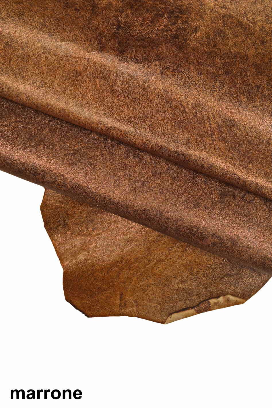 Thin thickness leather skins - grey green brown washed distressed hides - SPARKLES on vintage goatskin B13789-VT La Garzarara