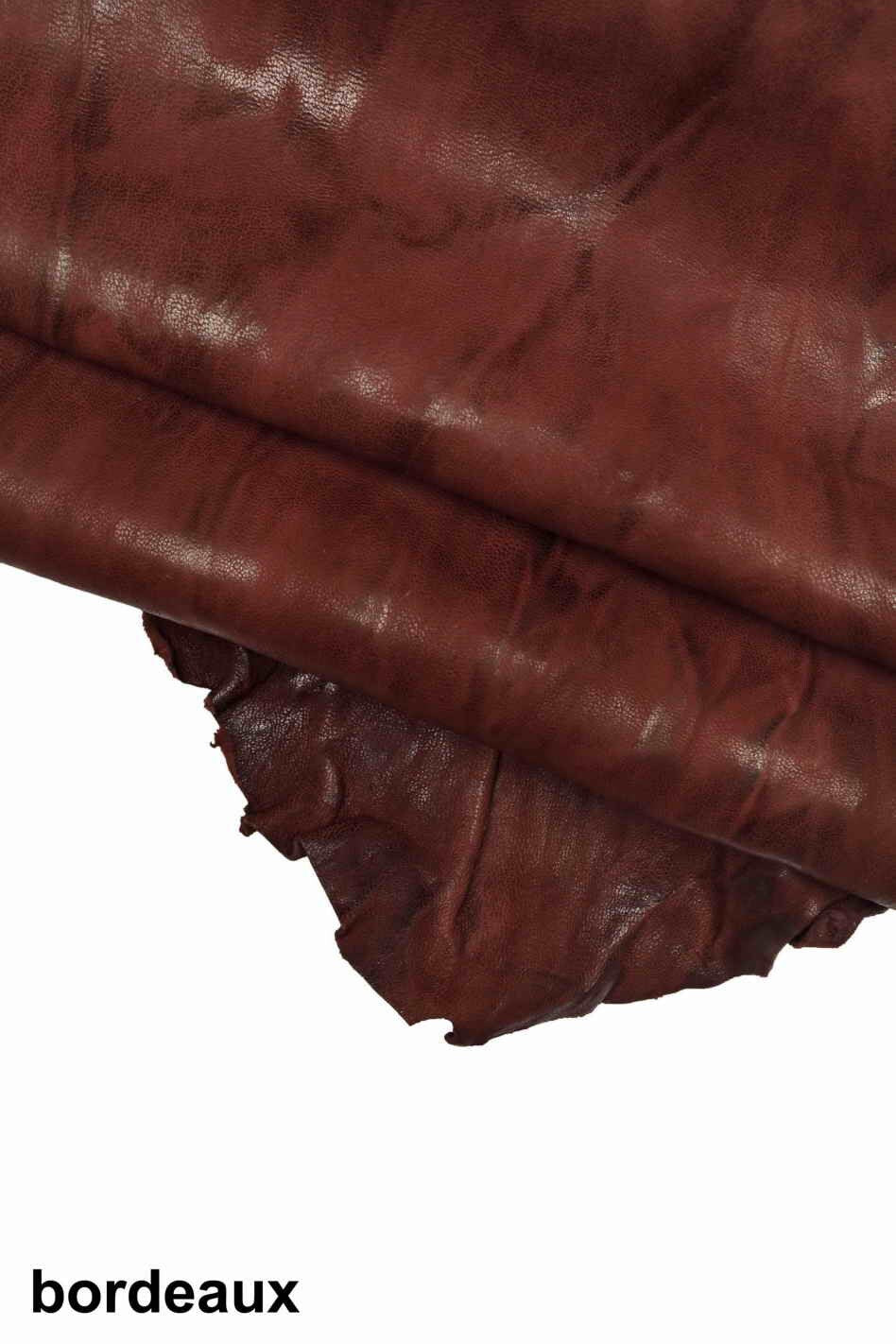 Crumpled leather skins, NAPPA sheepskin pink burgundy blue, wrinkled washed distressed italian hide B13903-VT La Garzarara