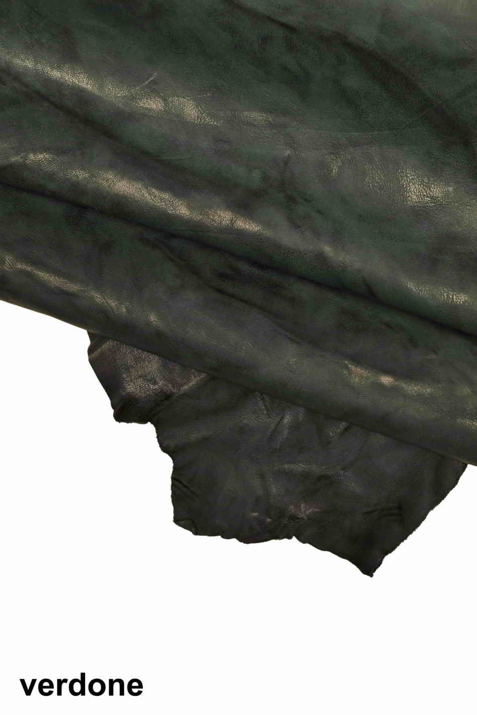 Washed antiqued sheepskin leather hide - lilac green violet distressed skin, soft veg tanned wrinkled leather B13902-VT La Garzarara
