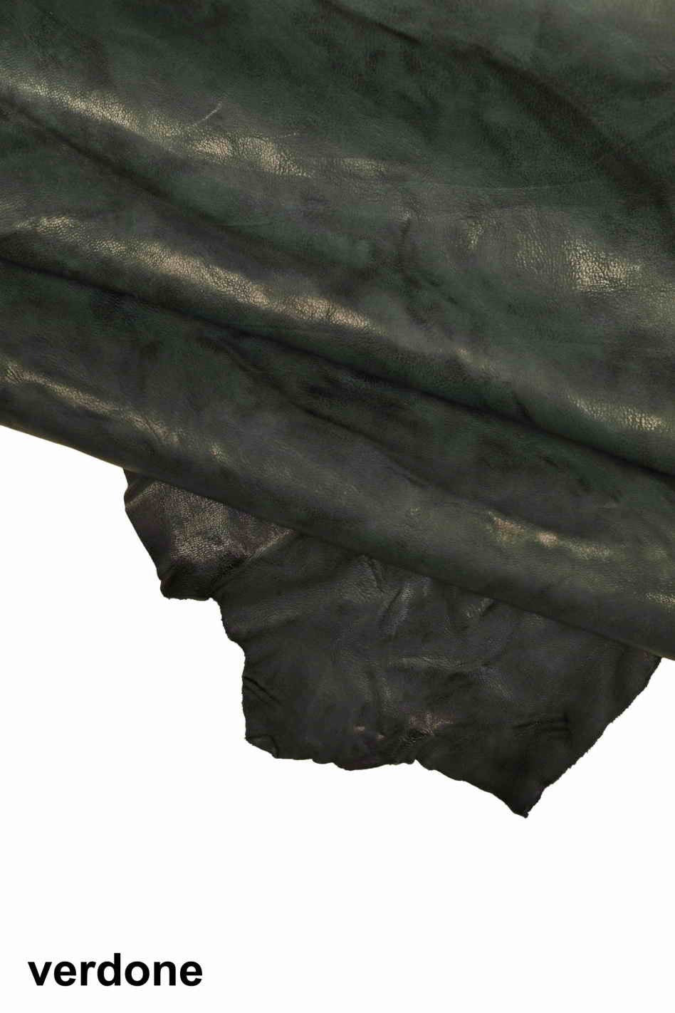 Washed antiqued sheepskin leather hide - lilac green violet distressed skin, soft veg tanned wrinkled leather B13902-VT La Garzarara