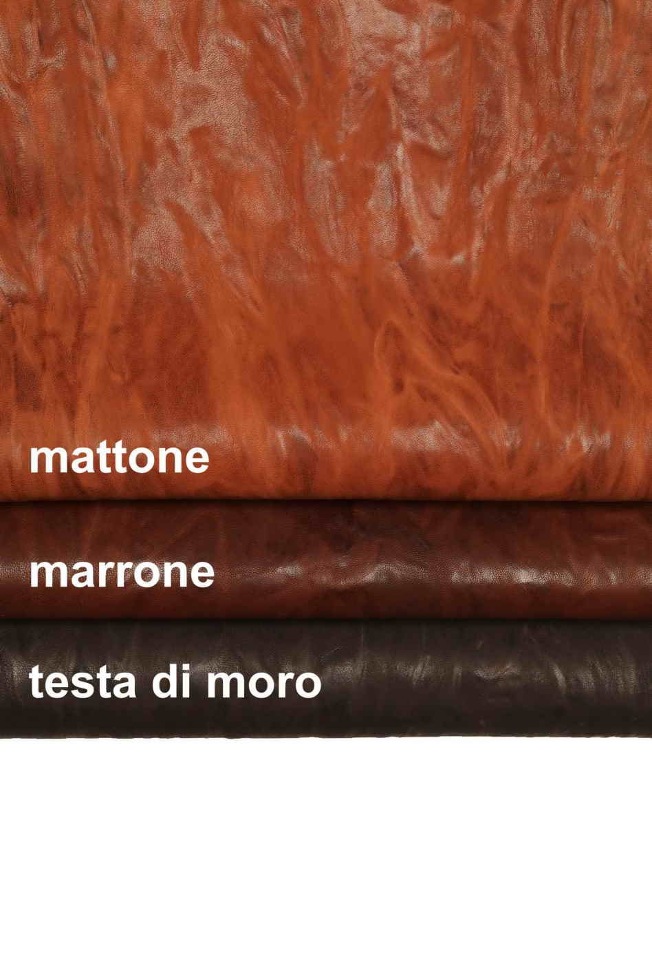 Aged nappa skin, vintage washed sheep leather, distressed crinkled lambskin in brown tones, color options B13900-VT La Garzarara