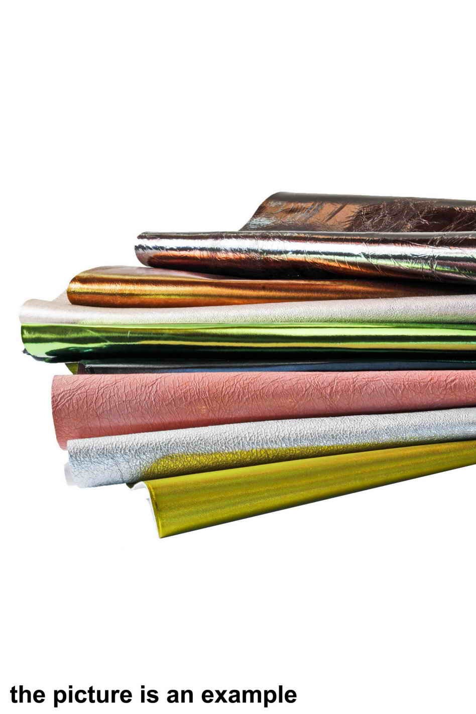 Metallic leather PIECES, laminated smooth and crinkled scraps solid color leather sheets, random offcuts selection AMZ39 La Garzarara