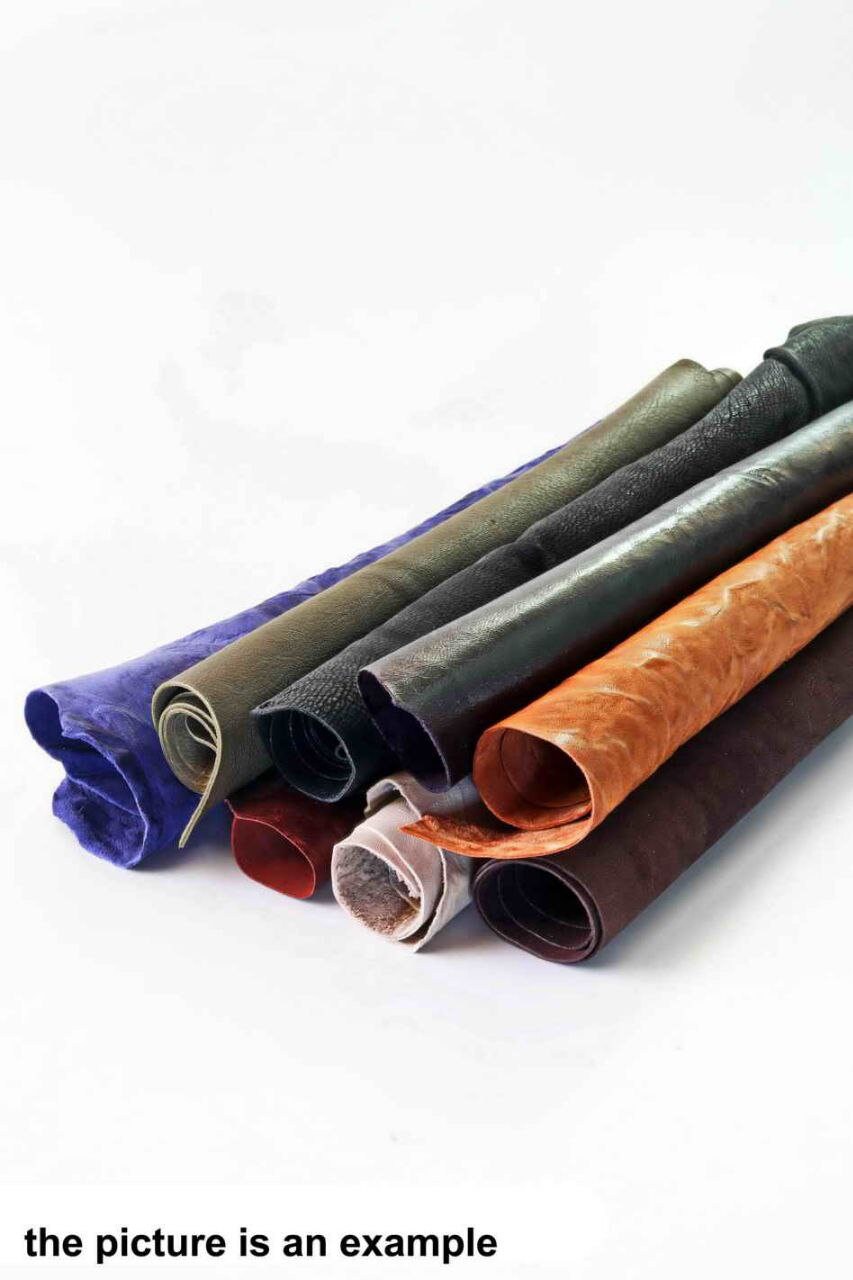 Aged leather PIECES, large renmants vintage leather, solid color rustic offcuts skins 16x16" / 40x40 cm AMZ36