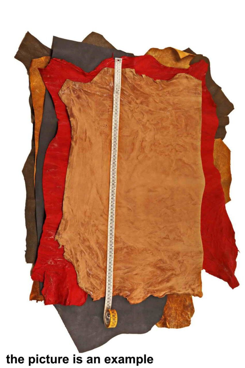 Aged leather PIECES, large renmants vintage leather, solid color rustic offcuts skins 16x16" / 40x40 cm AMZ36