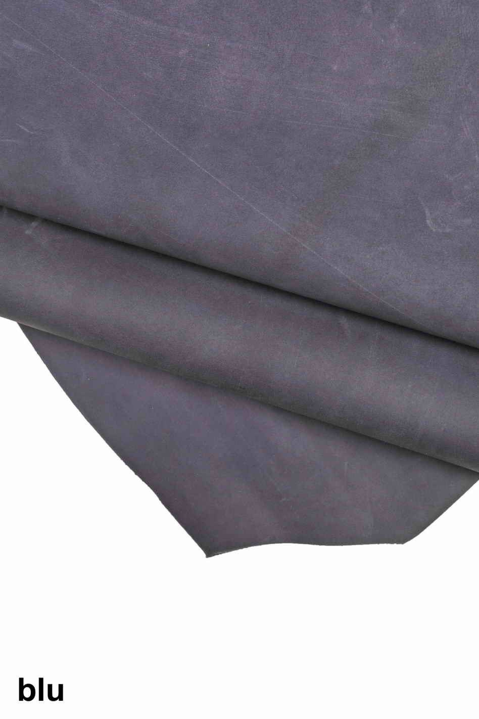 Nubuck leather texture hides, Grey, purple, blue, soft waxed slightly wrinkled matte nubuk cowhide B13979-TU La Garzarara