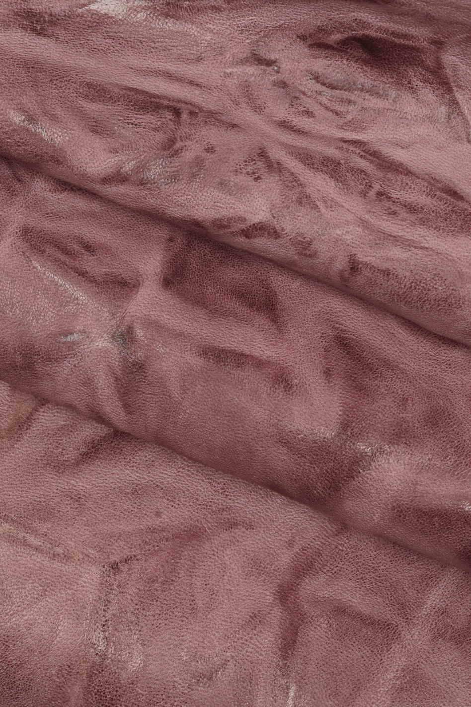 Washed antiqued sheepskin leather hide - lilac green violet distressed skin, soft veg tanned wrinkled leather B13902-VT La Garzarara