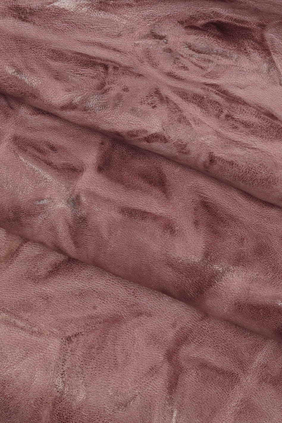 Washed antiqued sheepskin leather hide - lilac green violet distressed skin, soft veg tanned wrinkled leather B13902-VT La Garzarara