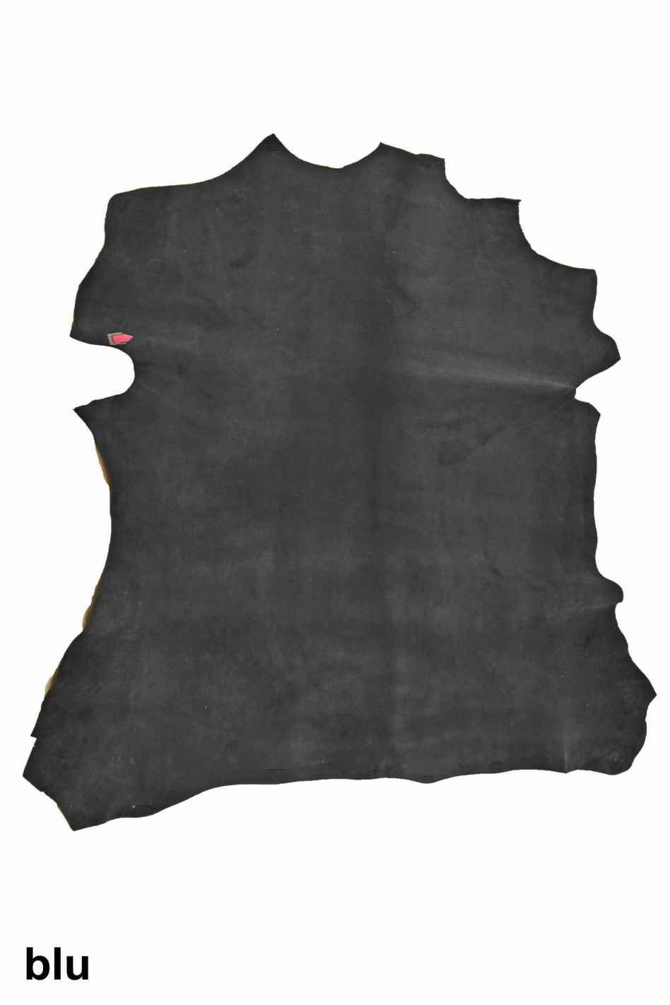 Soft Suede leather hides, - Grey, light blue, dark blue velour, silky goat skins, thin leather B13994-TU La Garzarara