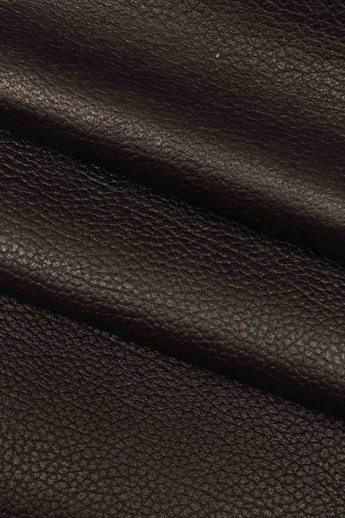 Black Pebble Grain leather hides - grainy textured GOATSKIN - italian skins for crafters B13926-TB La Garzarara