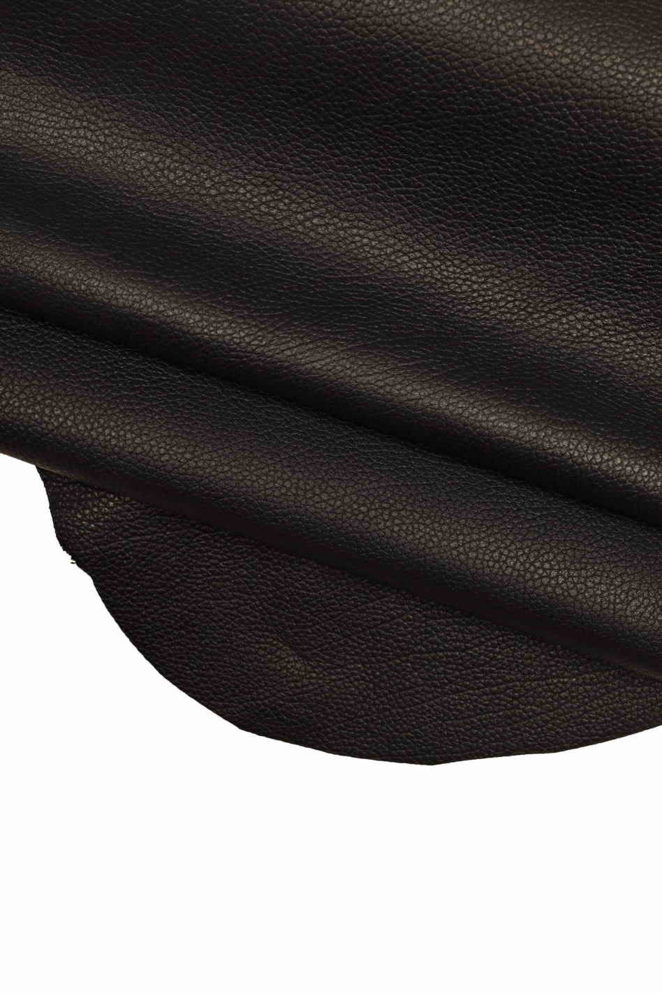 Premium Pebble Black cowhide leather hide, fine grain cow, matt selected soft calfskin for crafting. 1.3 - 1.5 mm B17643-TB La Garzarara