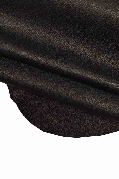 Black Pebble Grain leather hides - grainy textured GOATSKIN - italian skins for crafters B13926-TB La Garzarara