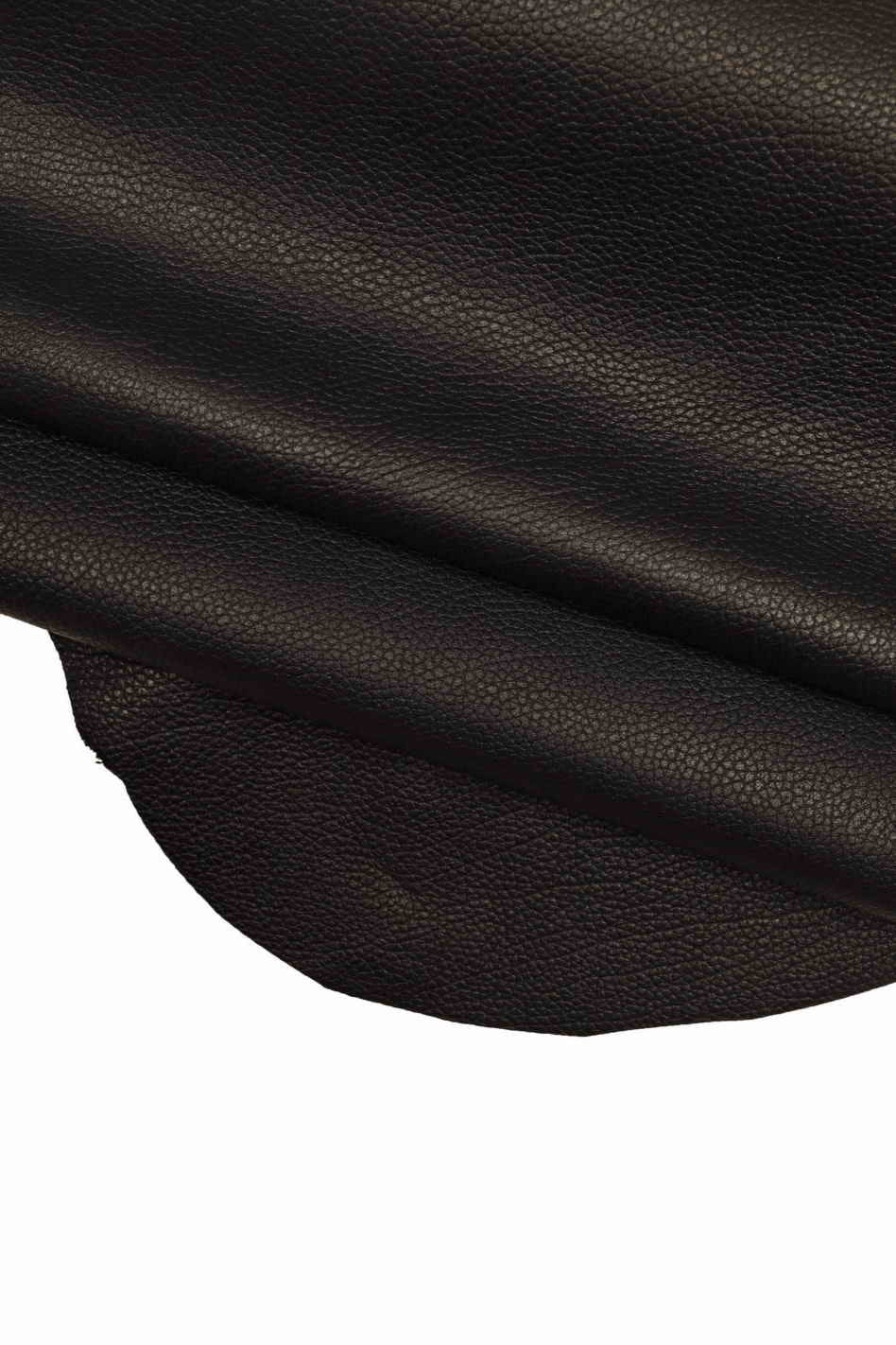 Black Pebble Grain leather hides - grainy textured GOATSKIN - italian skins for crafters B13926-TB La Garzarara