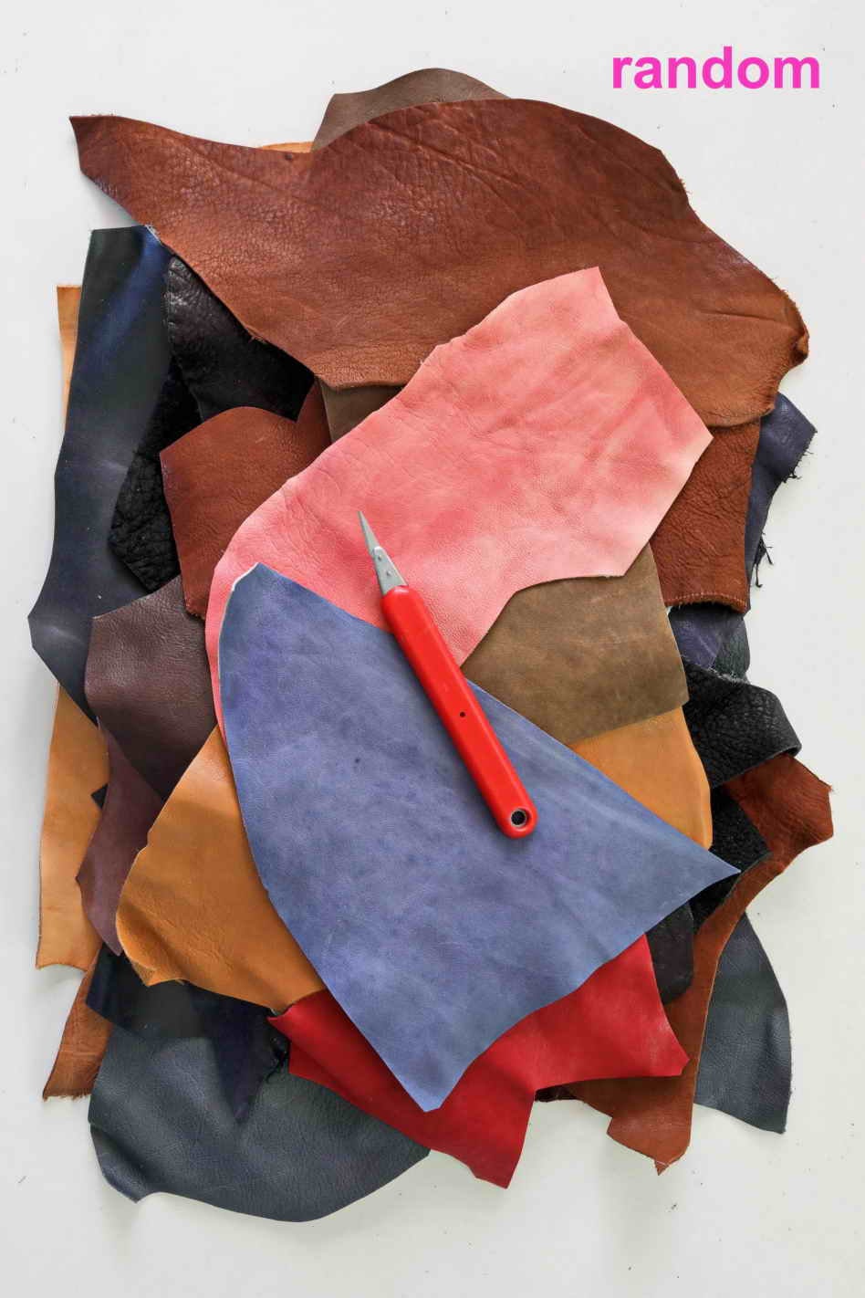 Vegetable Tanned Leather Offcuts, Solid Color Craft Scraps, Veg Tan Pieces for Bracelets Tags and Small Leather Goods 1 lbs and 2 lbs B012