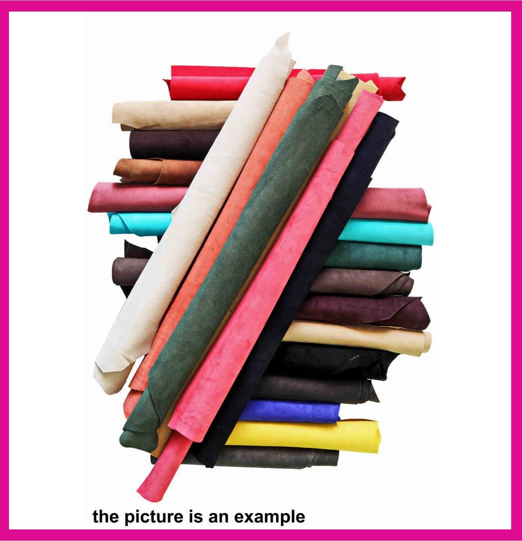 Suede Scraps for crafting, Random mix Nubuck Pieces, Soft Offcuts Leather for Earrings, Bags & Leathercraft 1 lbs - 1,7 lbs - 2 lbs - 4 lbs