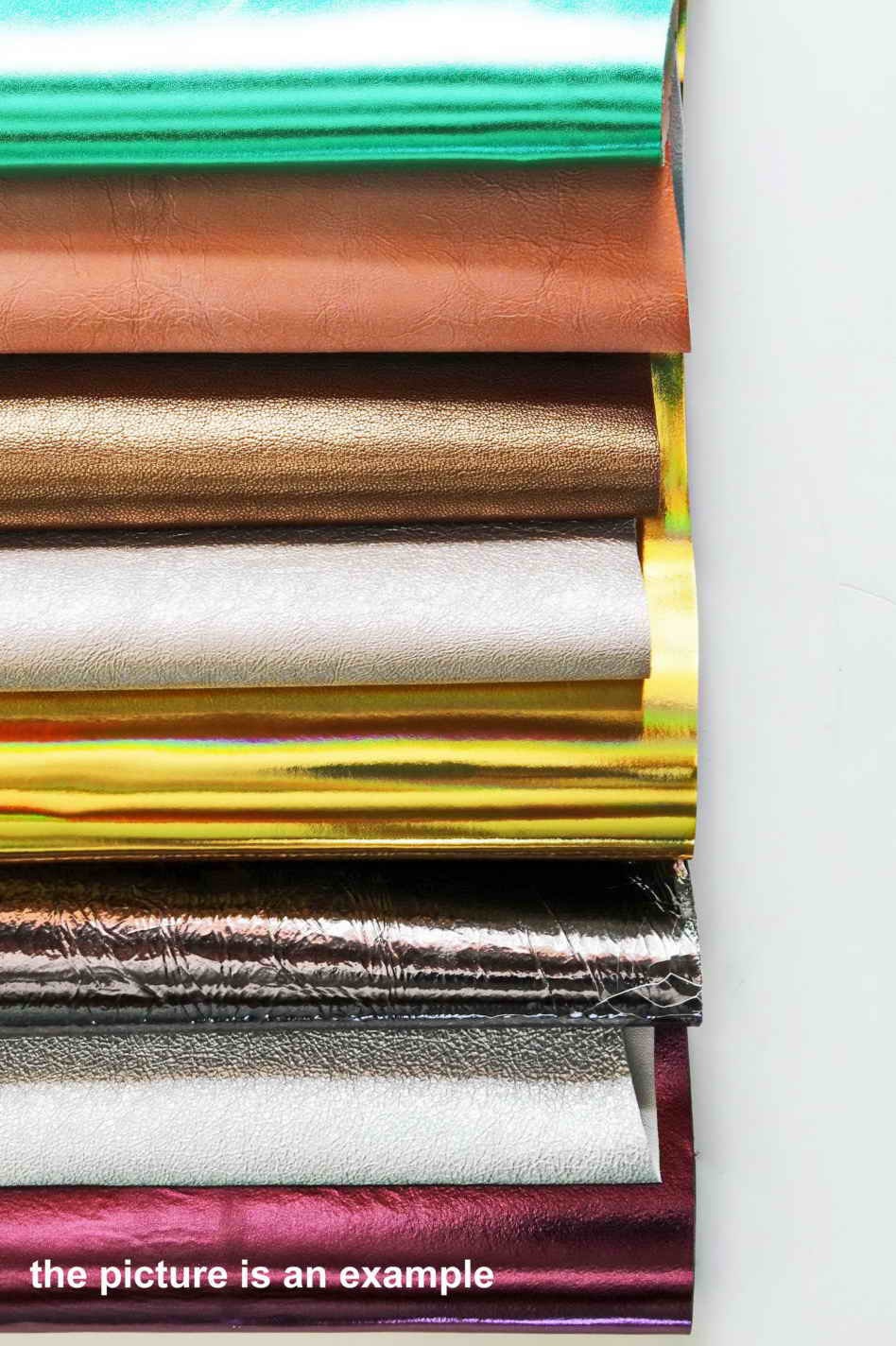 METALLIC leather scraps, mix remnant foiled pieces, big size cutouts smooth wrinkled laminated leather for crafts AMZ39/B